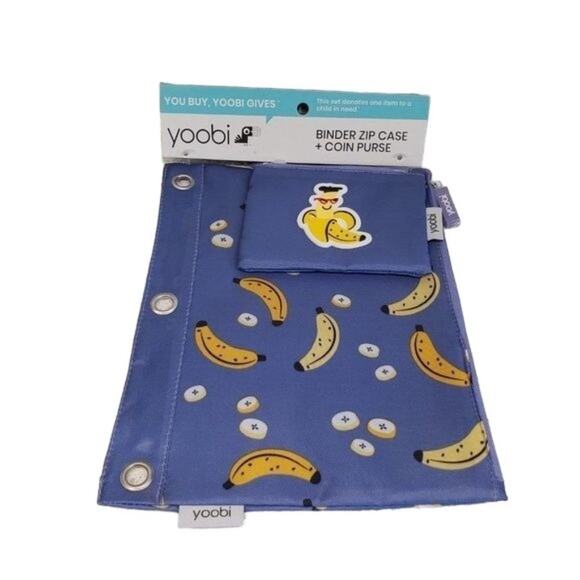 Binder Zip Case & Coin Purse Pencil & Pen Holder Yoobi Banana School Sup… - Picture 5 of 5